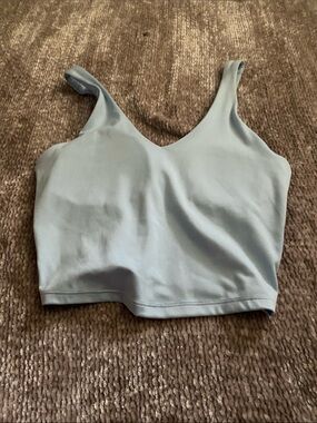 Light Blue V-Neck Crop Tank Top